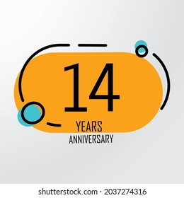14th anniversary event party. Vector illustration. numbers template for Celebrating.
