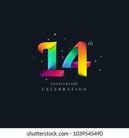 14th Anniversary Logo Design, Number 14 Icon Vector Template.


