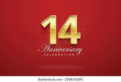 14th anniversary number, for a birthday celebration. premium vector backgrounds. Premium vector background for greeting and celebration.