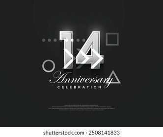 14th anniversary number, modern elegant and simple. Premium vector background for greeting and celebration.