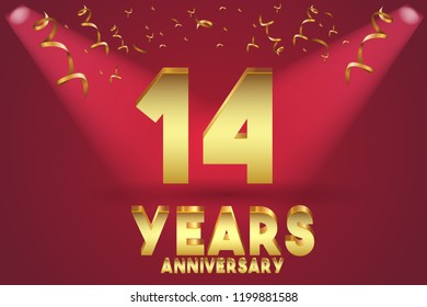 14th Anniversary numbers. background for anniversary