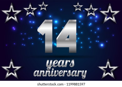 14th Anniversary numbers. background for anniversary