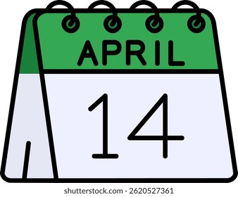 14th of April Line vector Icon Design