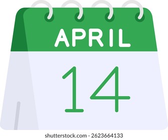 14th of April Line vector Icon Design