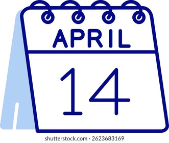 14th of April Line vector Icon Design