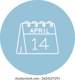 14th of April Line vector Icon Design