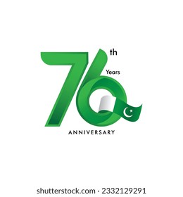 Aniversario del 14 de agosto de 76 años Jashan-e-Azadi. Feliz Día de la Independencia en Pakistán.