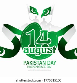 14 de agosto celebrando el Día de la Independencia de Pakistán con famosos monumentos de Pakistán, bandera