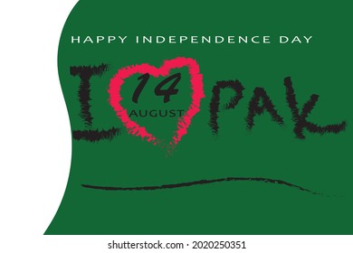 14th of August happy independece day of Pakistan. I love Pakistan banner vector template.