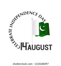 14th august, Independence day of pakistan,  Vector typographic b