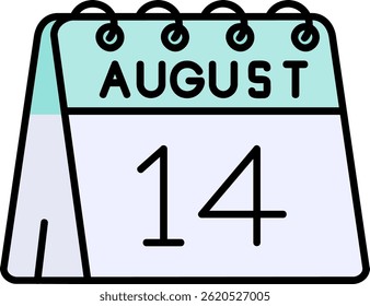 14th of August Line vector Icon Design