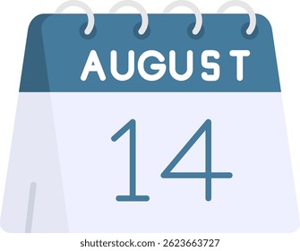 14th of August Line vector Icon Design
