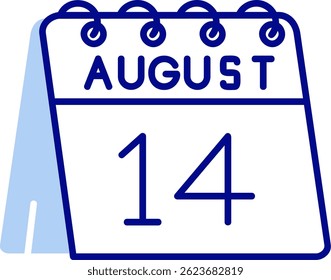 14th of August Line vector Icon Design