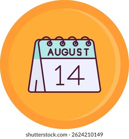 14th of August Line vector Icon Design