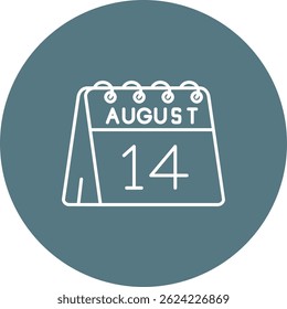 14th of August Line vector Icon Design