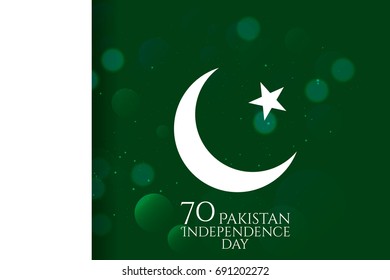 14th August. Pakistan Happy Independence Day greeting card. Waving pakistanian flag  ribbon isolated on white background. Patriotic Symbolic background Vector illustration