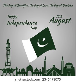 14th August Pakistan Independence day post Design template