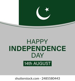 14th August Pakistan Independence Day vector design or illustration. Eps file.