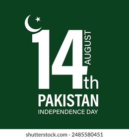 14th August Pakistan Independence Day vector design or illustration. Eps file.