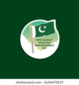 14th August Pakistan independence day, Pakistan 
Flag vector illustration