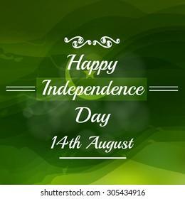 14th of August. Pakistan Independence Day. Celebration Typographical Background. Vector Illustration