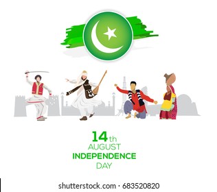 14th of august Pakistan Independence Day Cultural background.