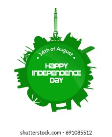 14th of August Pakistan Independence Day Vector illustration