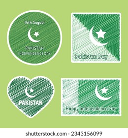 Kit de stickers del 14 de agosto, stickers del Día de la Independencia, Día de Pakistán