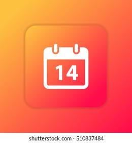 14th Calendar orange bright app ui/ux Icon / Logo design