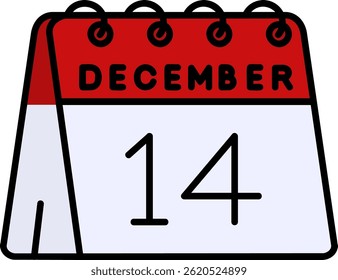 14th of December Line vector Icon Design