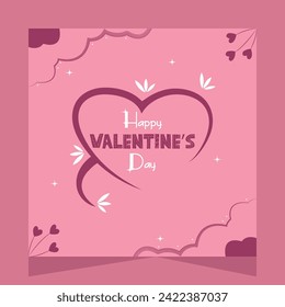 14th February Valentine Day Social Media Post Design Template