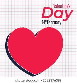 14th February Valentine's Day Social Media Post. Valentine Greeting Banner Design. Valentine's Day Poster and Greeting Card