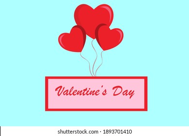 14th February Valentine's day vector illustration with message