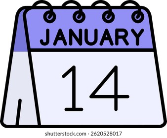 14th of January Line vector Icon Design