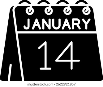 14th of January Line vector Icon Design