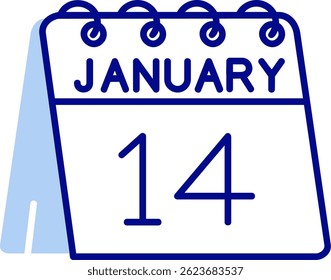 14th of January Line vector Icon Design