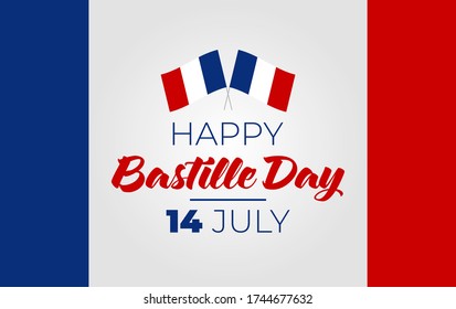 14th July Bastille Day of France Announcement Celebration Message Poster, Flyer, Card, Background Vector Design