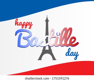 14th July Bastille Day of France Announcement Celebration Message Poster, Flyer, Card, Background Vector Design