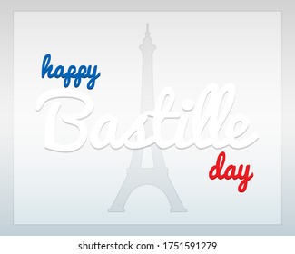 14th July Bastille Day of France Announcement Celebration Message Poster, Flyer, Card, Background Vector Design