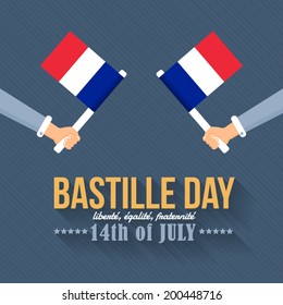 14th July Bastille Day of France Announcement Celebration Message Poster, Flyer, Card, Background Vector Design