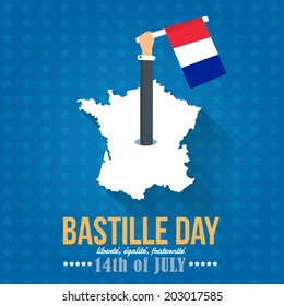 14th July Bastille Day of France Announcement Celebration Message Poster, Flyer, Card, Background Vector Design