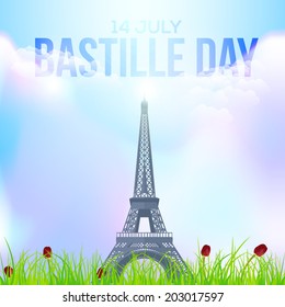 14th July Bastille Day of France Announcement Celebration Message Poster, Flyer, Card, Background Vector Design