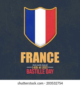 14th July Bastille Day of France Announcement Celebration Message Poster, Flyer, Card, Background Vector Design