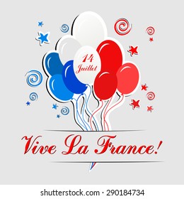 14th July Bastille Day of France. Happy independence day card. Celebration red background with firework and place for your text. vector illustration 