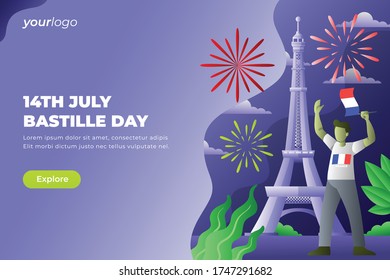 14th July Bastille Day - Vector Illustration