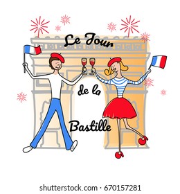 The 14th of july. French translation of the inscription: Bastille day!