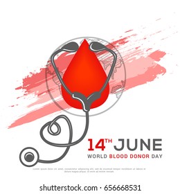 14th June,World Blood donor Day Illustration Of Blood Donation Concept Design.