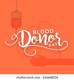14th June,World Blood donor Day Illustration Of Blood Donation Concept Design.