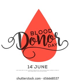 14th June,World Blood donor Day Illustration Of Blood Donation Concept Design.