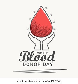 14th June,World Blood donor Day Illustration Of Blood Donation Concept Design.